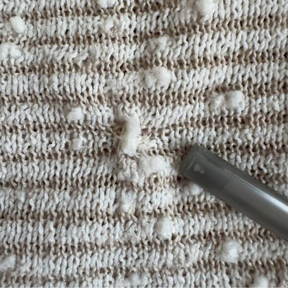 Anthropologie Akemi + Kin Cream Gray White Ribbon Embellished Knit Sweater Top - Picture 8 of 14